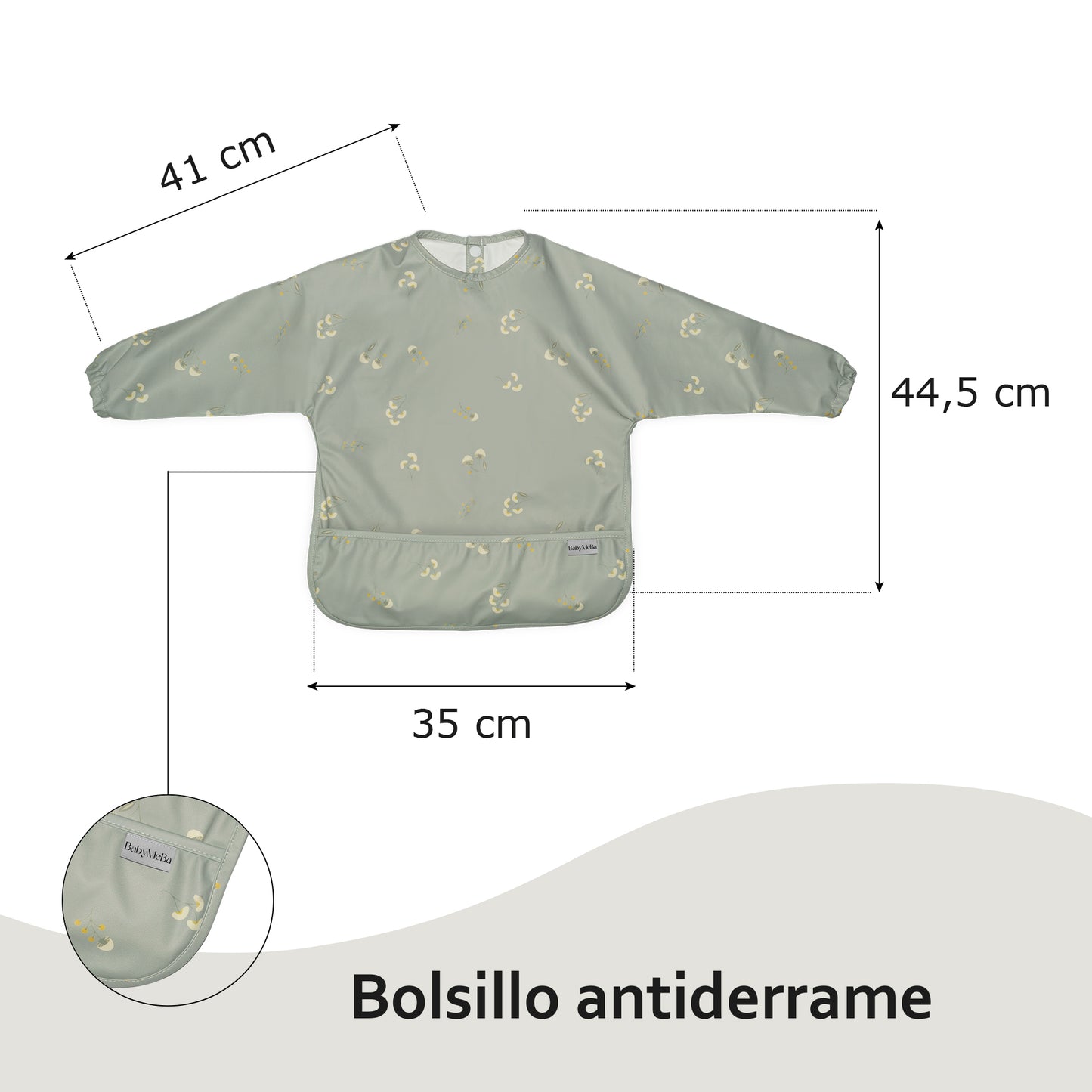 BabyMeBa Babero Impermeable con mangas de 6 a 30 meses